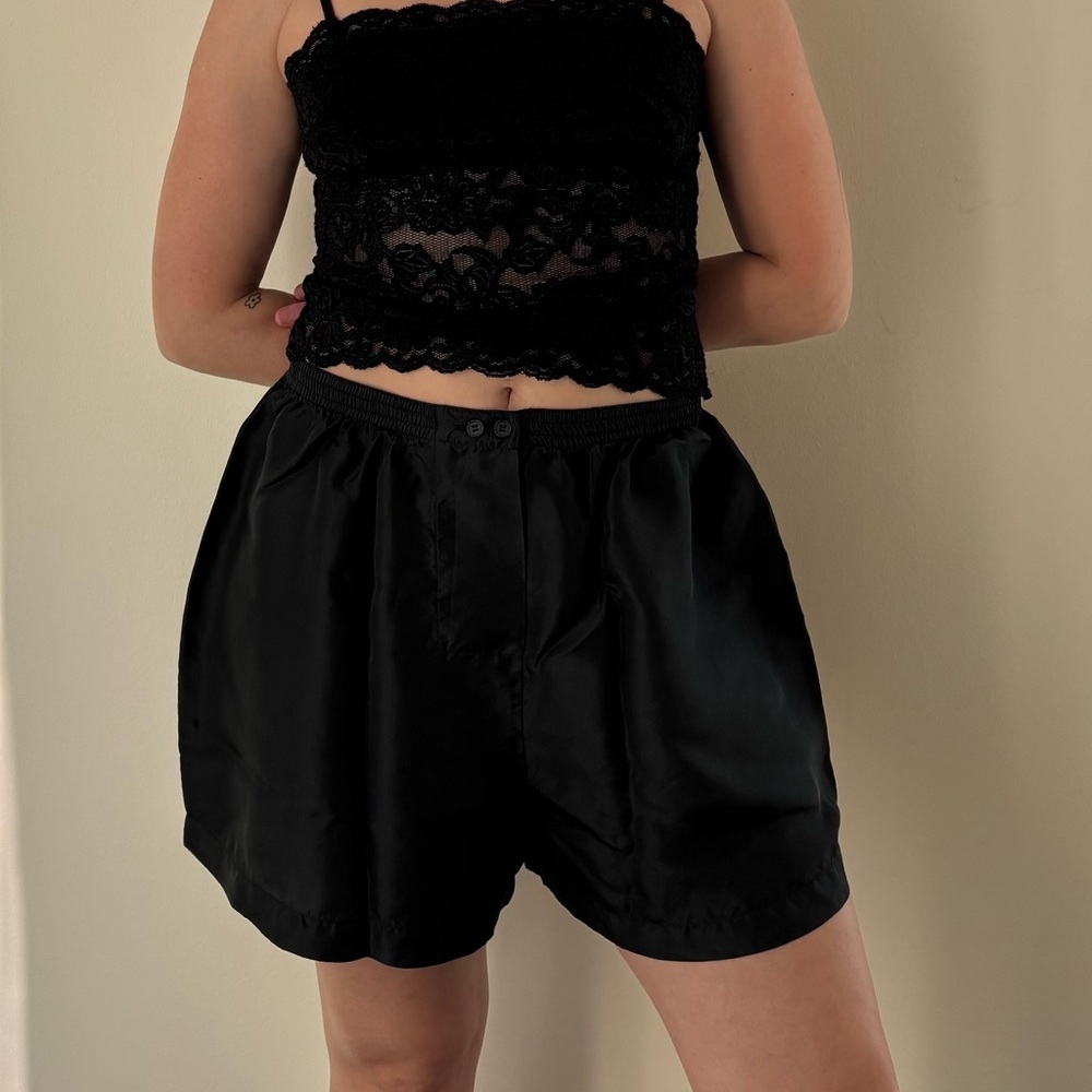 Silk black boxer shorts - Size M